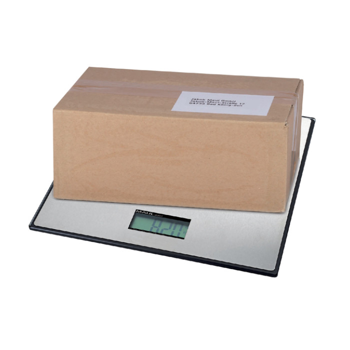Pakketweger MAUL Global 50kg metalen plateau 32x32cm inclusief batterij zwart