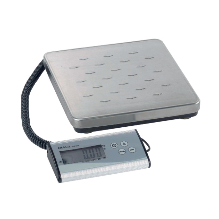 Pakketweger MAUL Cargo 120kg metalen plateau 27x27cm +9V batterij zilver
