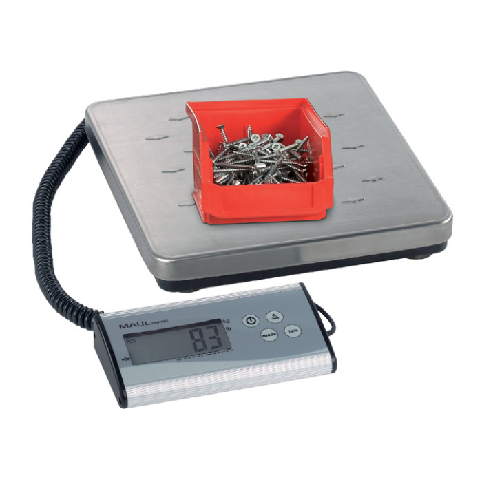 Pakketweger MAUL Cargo 120kg metalen plateau 27x27cm +9V batterij zilver