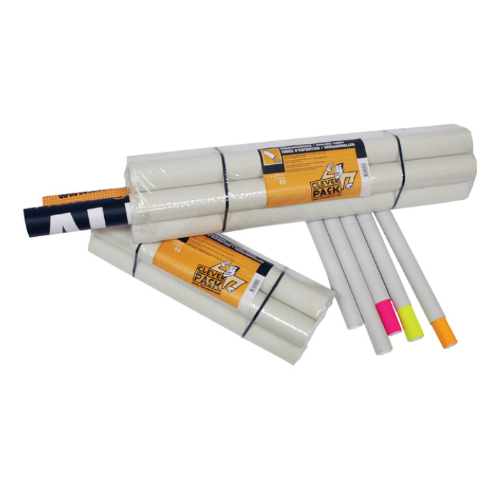 Verzendkoker CleverPack A2 450x50x1.5 met doppen wit pak à 5 stuks