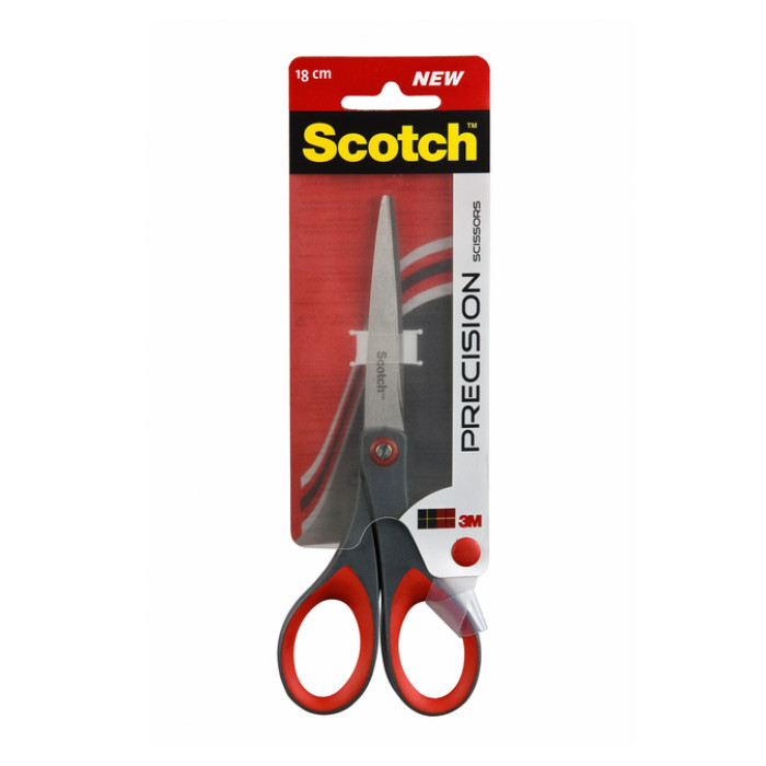 Schaar Scotch 18cm precision rood blister