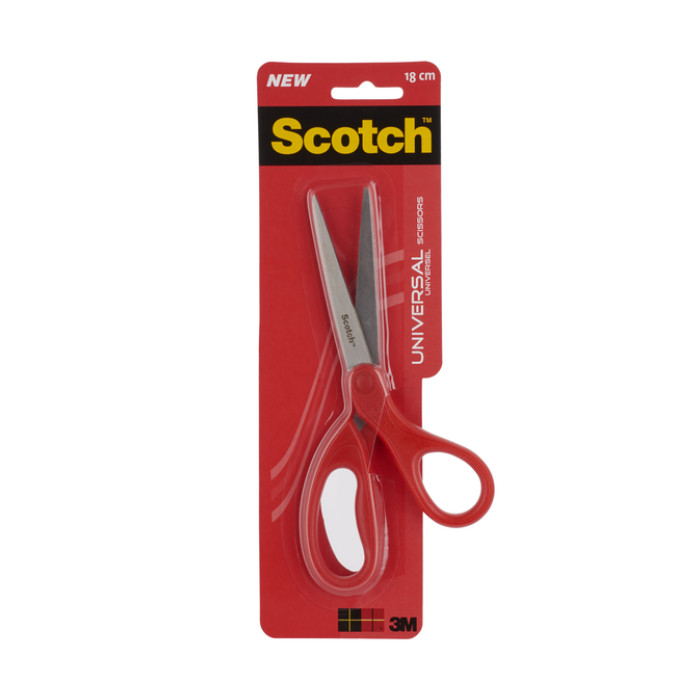 Schaar Scotch 18cm universeel rood blister