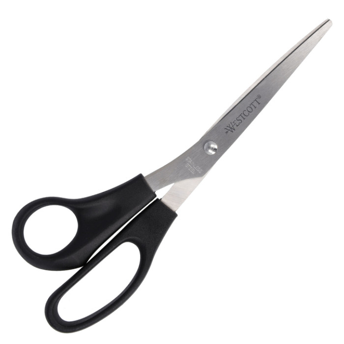 Kantoorschaar Westcott 210mm met kunststof grip linkshandig rvs