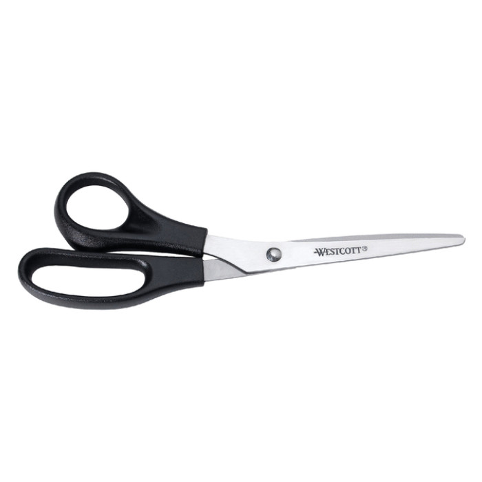 Kantoorschaar Westcott 210mm met kunststof grip linkshandig rvs