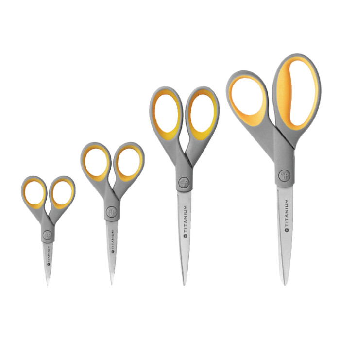 Kantoorschaar Westcott 130mm met softgrip titanium