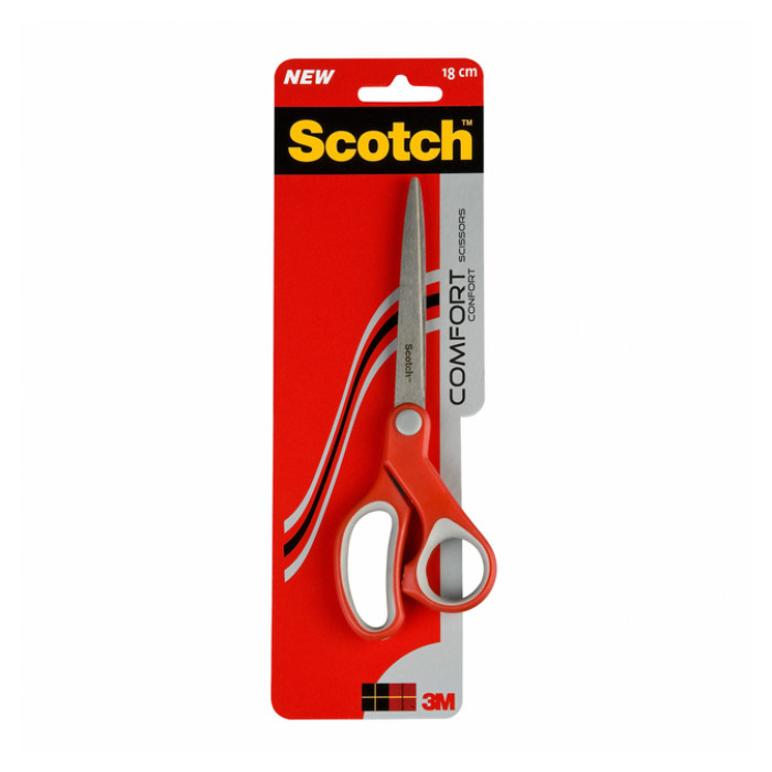 Schaar Scotch 20cm comfort rood blister