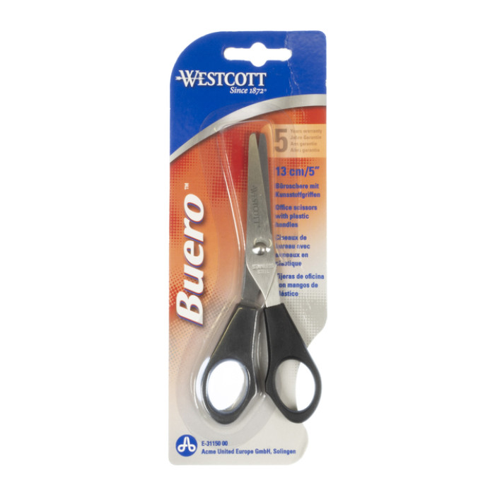 Kantoorschaar Westcott 130mm met kunststof grip rvs