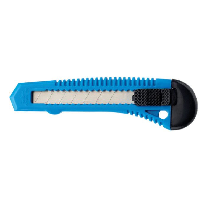 Snijmes Westcott office 18mm met schuifsluiting blauw