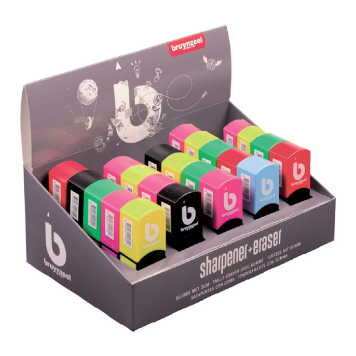 Puntenslijper/ gum Bruynzeel Teens assorti
