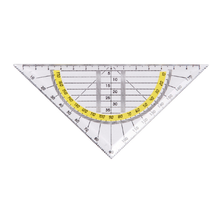 Geodriehoek Quantore 140mm transparant