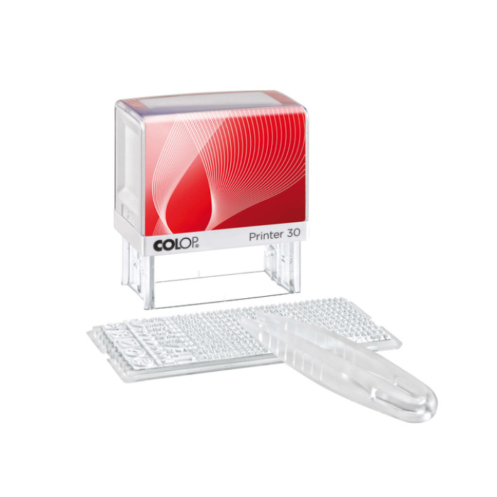 Tekststempel Colop Printer 30/1 letterset en pincet