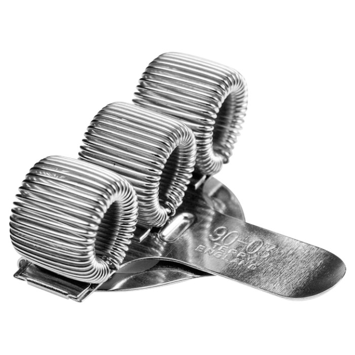 Penhouder Terry clip voor 3 pennen/potloden zilverkleurig