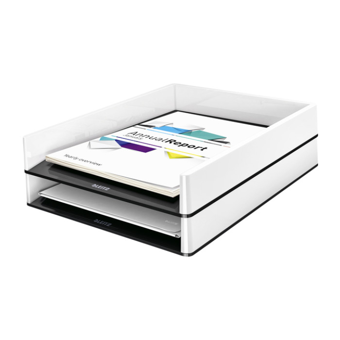 Brievenbak Leitz WOW A4 wit/zwart