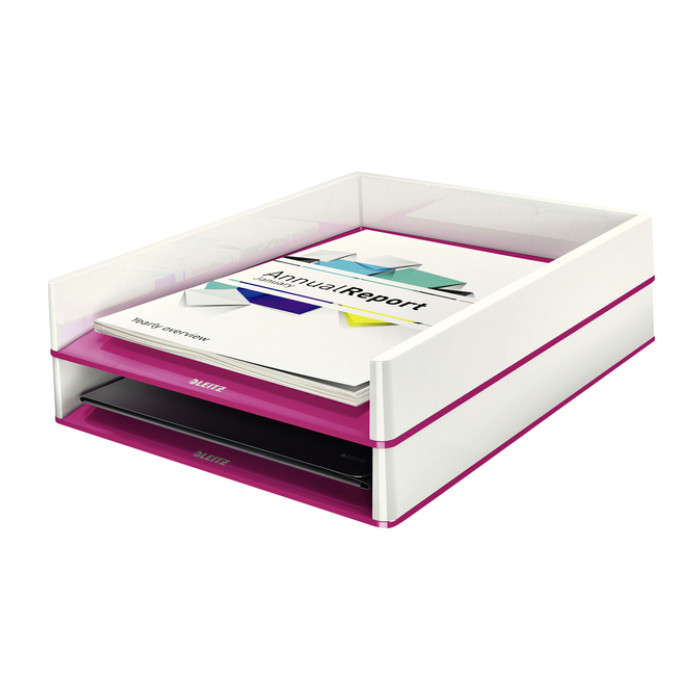 Brievenbak Leitz WOW wit/roze