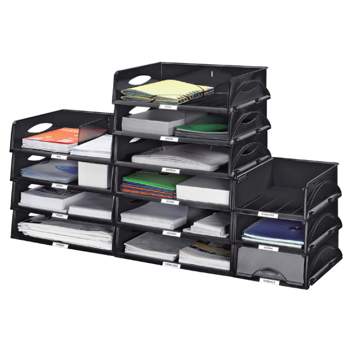 Brievenbak Leitz Sorty standaard  A4 maxi dwars zwart