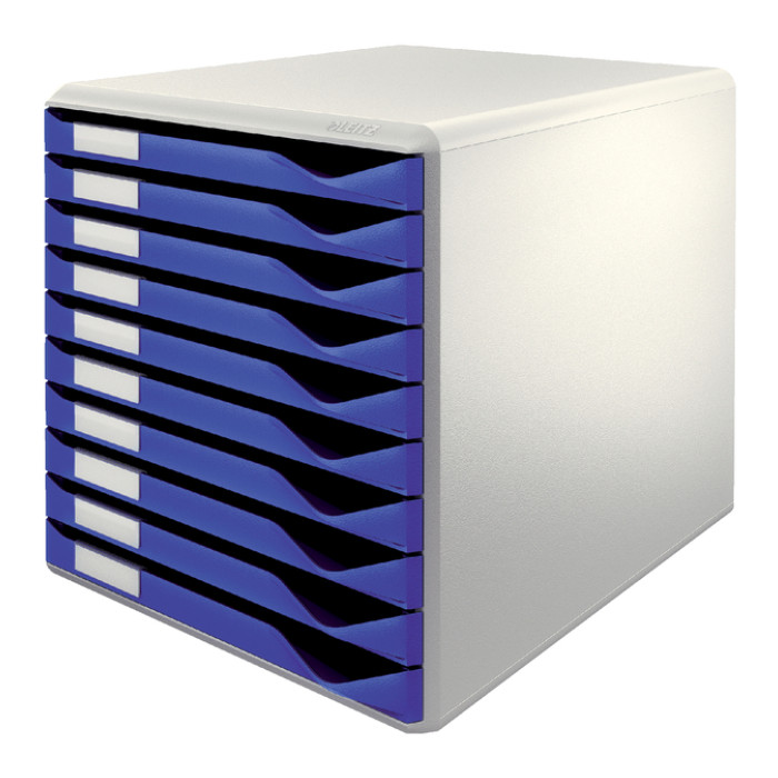 Ladenblok Leitz A4 10 laden blauw/wit