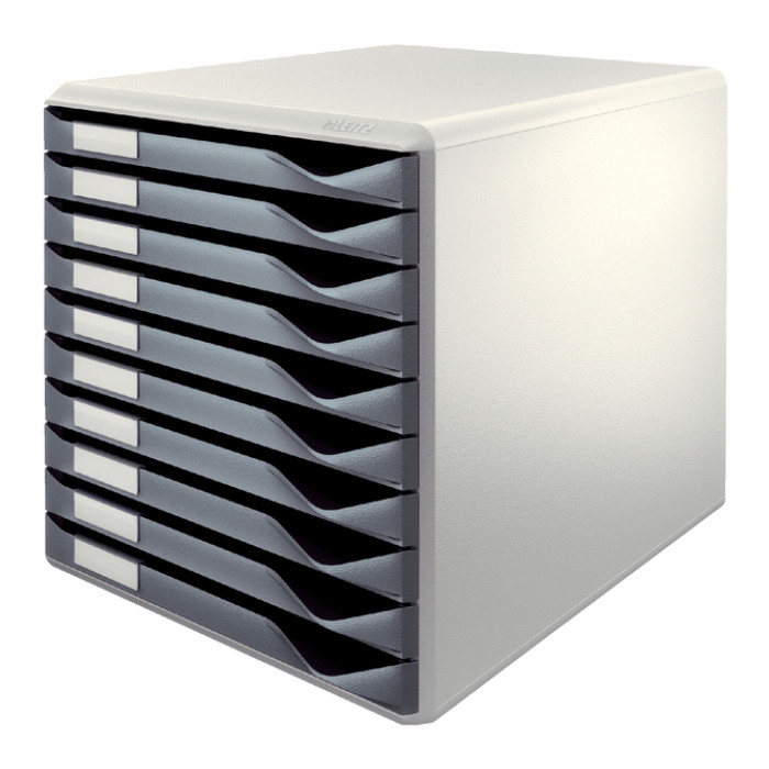 Ladenblok Leitz A4 10 laden donkergrijs/wit