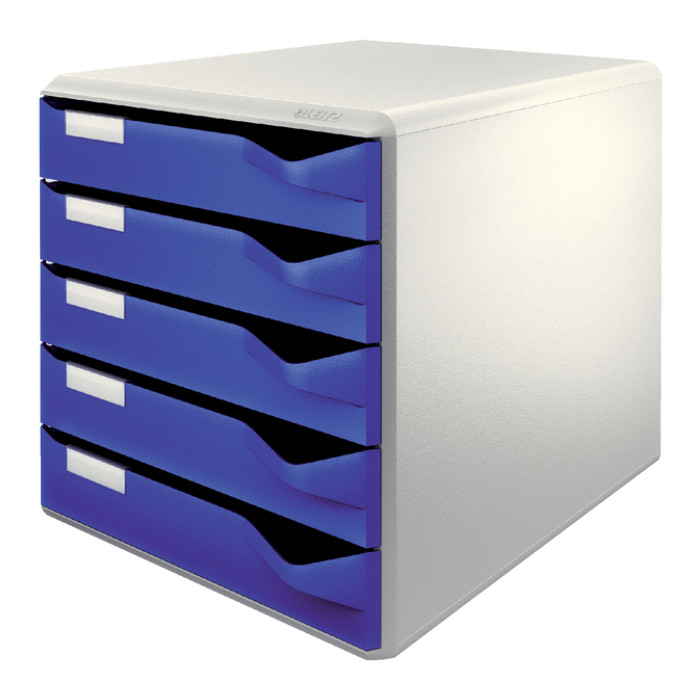 Ladenblok Leitz A4 5 laden blauw/wit