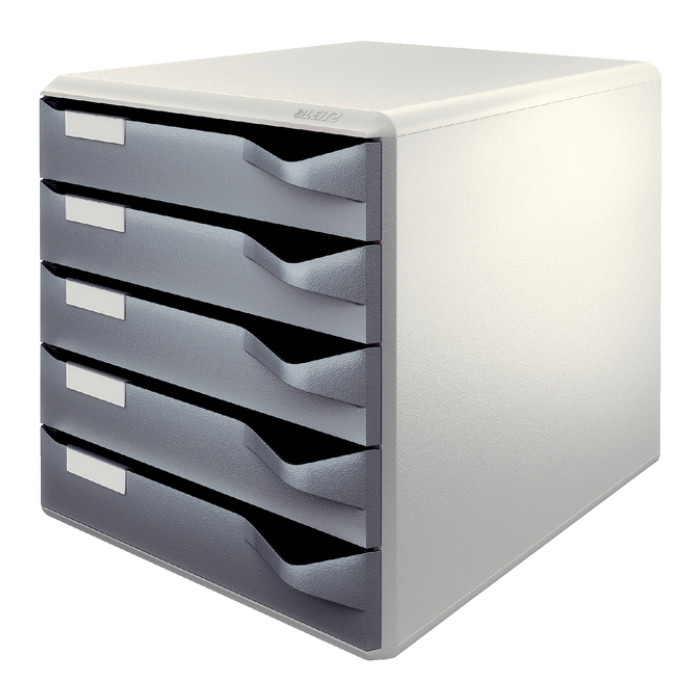 Ladenblok Leitz A4 5 laden donkergrijs/wit