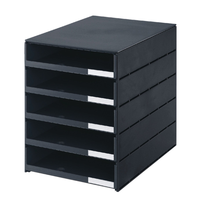 Ladenbox Styroval 5 laden open zwart