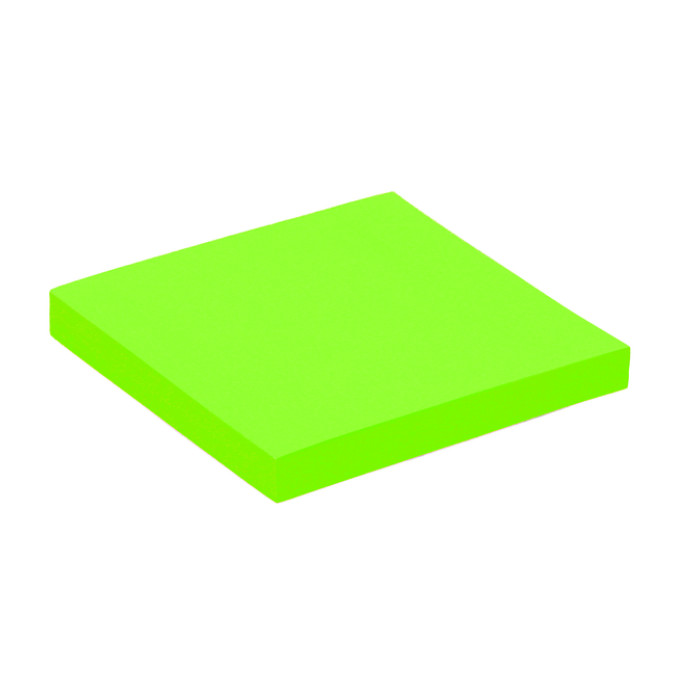 Memoblok Quantore 76x76mm neon groen 100 vel