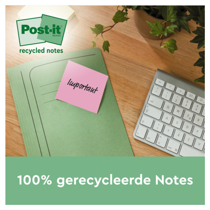 Memoblok Post-it 653-RPT 38x51mm rainbow pastel 24 stuks