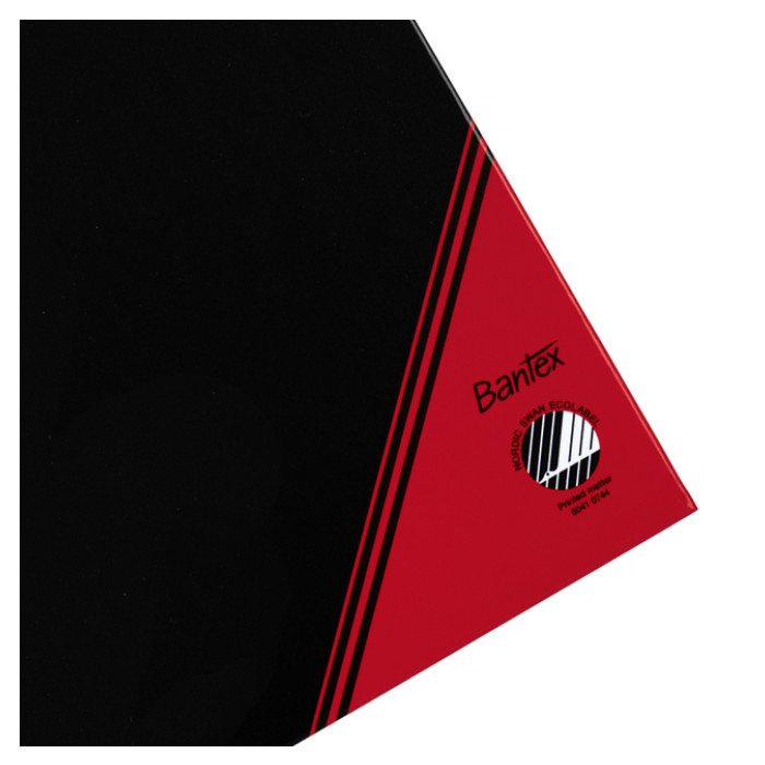 Notitieboek Bantex zwart/rood A4 lijn 70gr 96vel