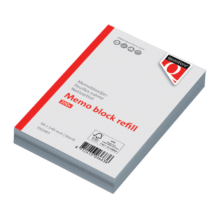 Memoblaadjes Quantore losbladig 140x90x20mm 200 vel
