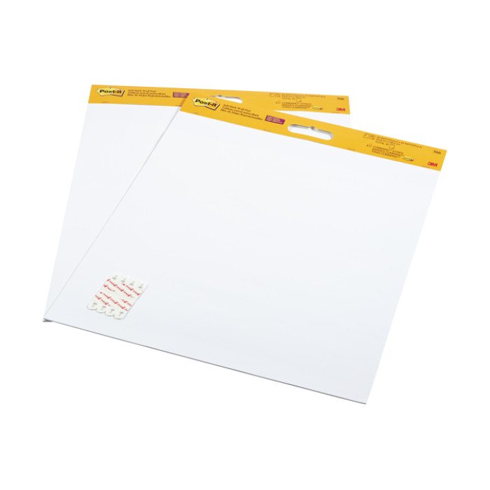 Meeting chart Post-it 566 Super Sticky 50.8x58.4cm wit incl Command bevestigingsstrip 2 stuks