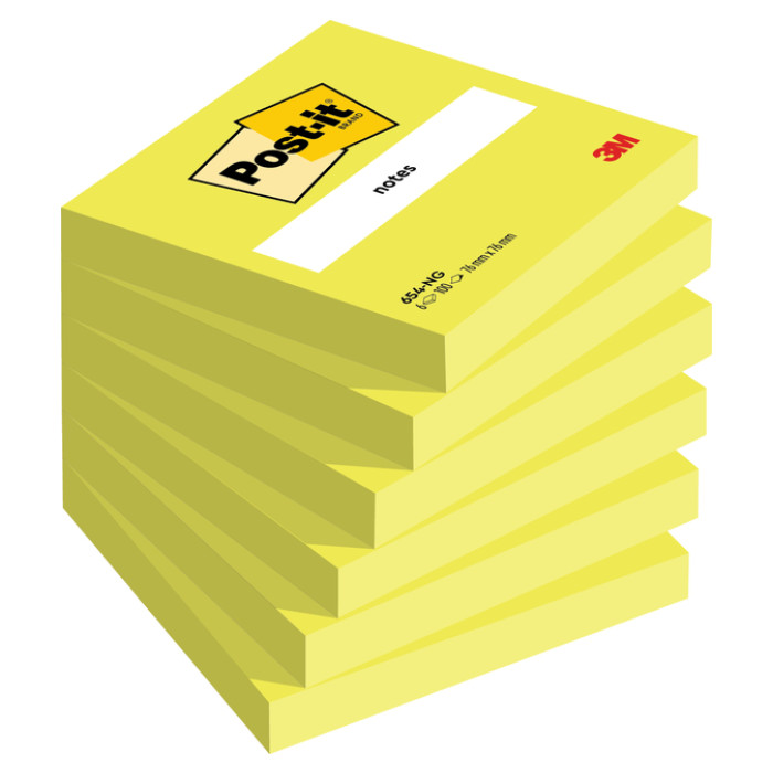 Memoblok Post-it 654 76x76mm neon groen 100 vel
