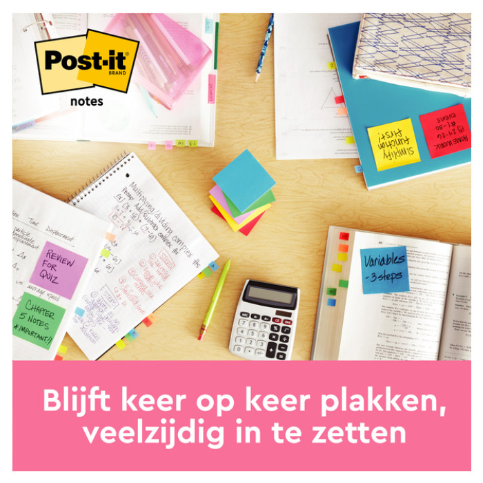 Memoblok Post-it 654 76x76mm oranje 100 vel