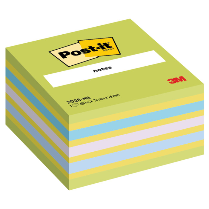 Memoblok Post-it 2028 76x76mm kubus assorti