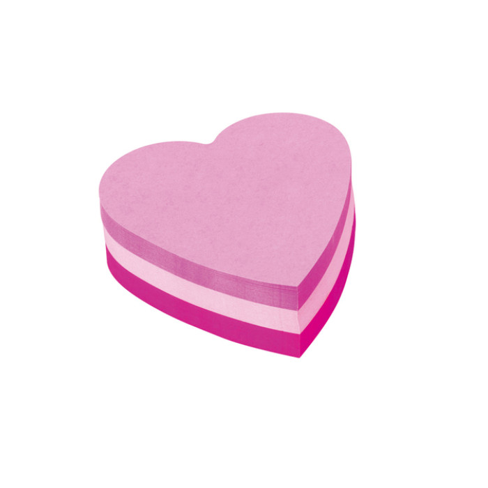Memoblok Post-it Vormen 2007 70x70mm kubus hart roze