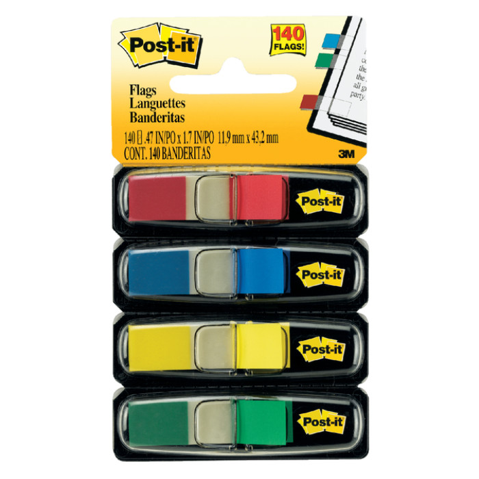Indextabs Post-it 6834 11,9x43,1mm assorti 140 tabs