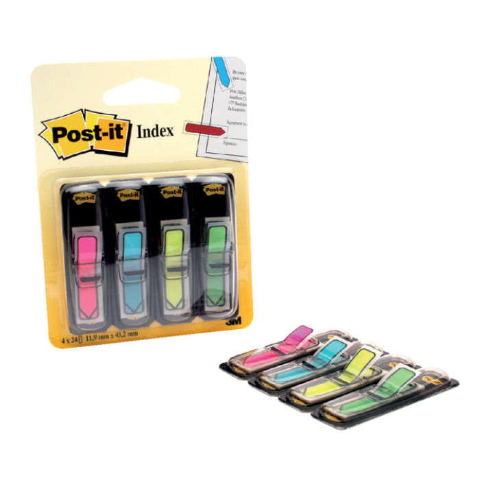 Indextabs Post-it 684 12x43mm pijl neon assorti 96 tabs