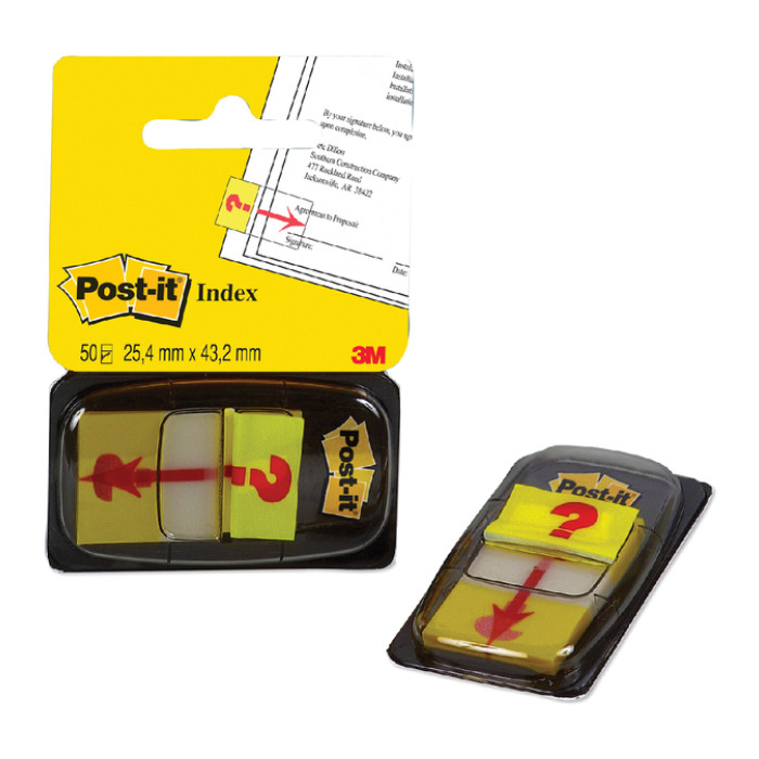 Indextabs Post-it 68031 25,4x43.2mm " hier ondertekenen" geel