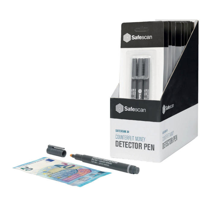Valsgeld detectiepen Safescan 30 grijs blister à 3 stuks