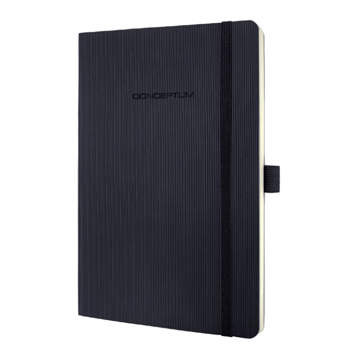 Notitieboek Sigel Conceptum Pure A5 194blz 80gr lijn softcover zwart