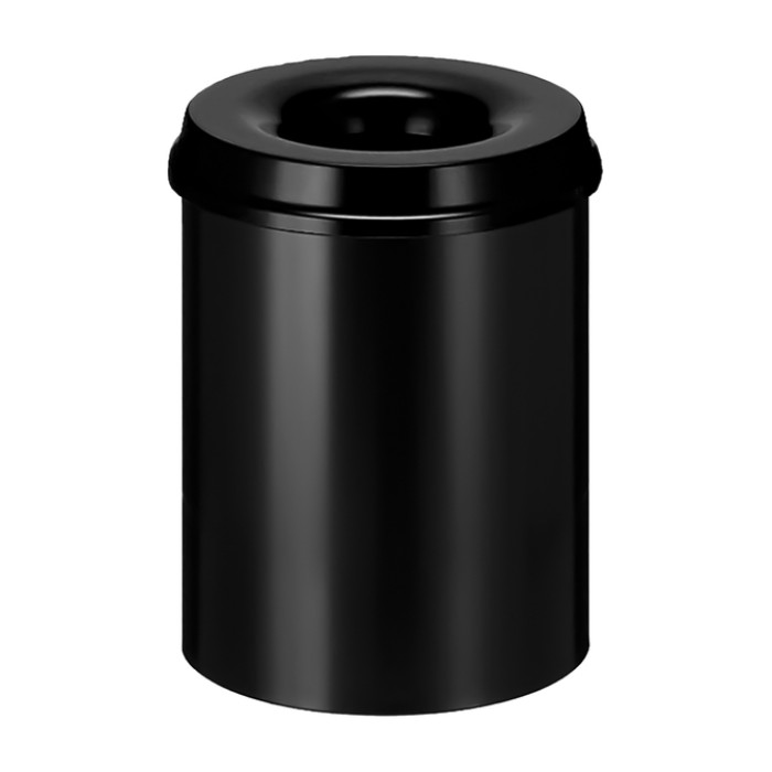Papierbak met vlamdover Vepabins 15liter 26cm zwart