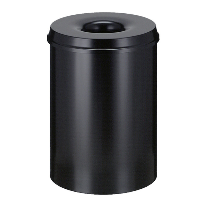 Papierbak met vlamdover Vepabins 30liter Ø33.5cm zwart