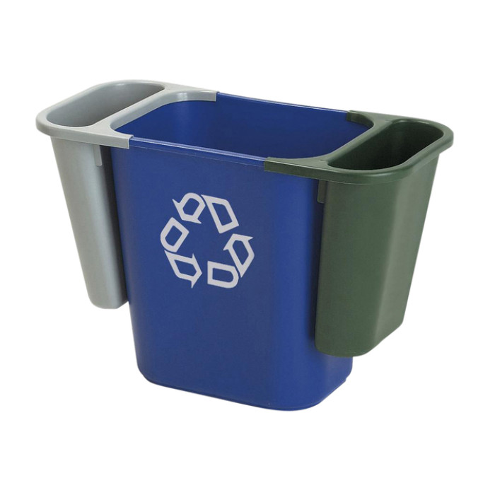 Papierbak Rubbermaid recycling medium 26L blauw
