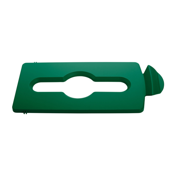 Deksel Rubbermaid Slim Jim Recyclestation inwerpopening voor gemengde recycling groen
