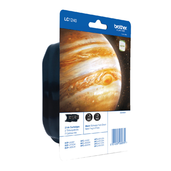 Inktcartridge Brother LC-1240BKBP2 zwart 2x