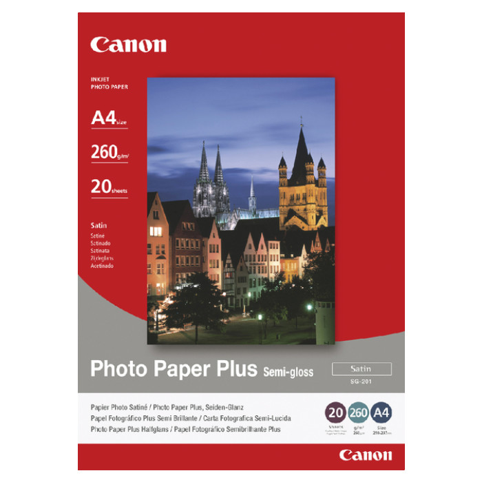 Inkjetpapier Canon SG-201 A4 260gr semi glossy 20 vel