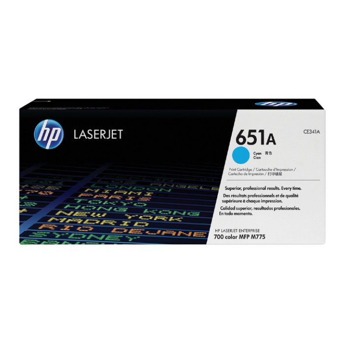 Tonercartridge HP CE341A 651A blauw