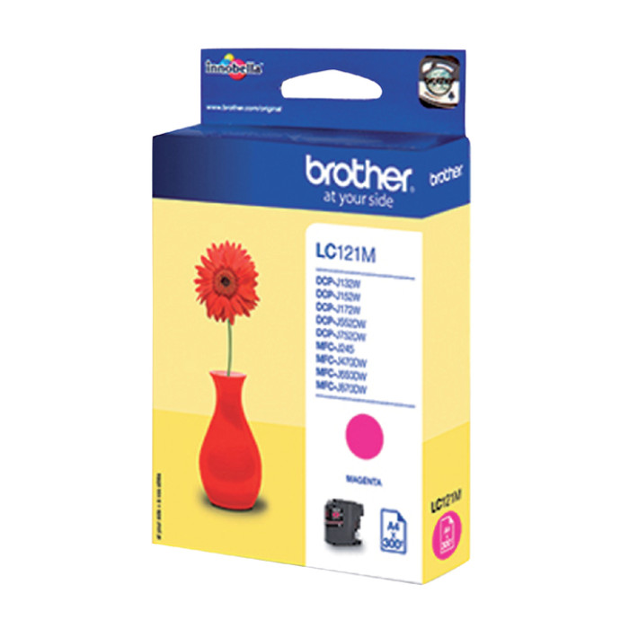 Inktcartridge Brother LC-121M rood
