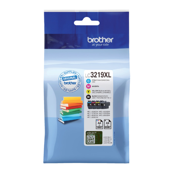 Inktcartridge Brother LC-3219XL zwart + 3 kleuren