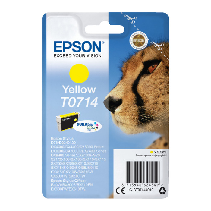 Inktcartridge Epson T0714 geel