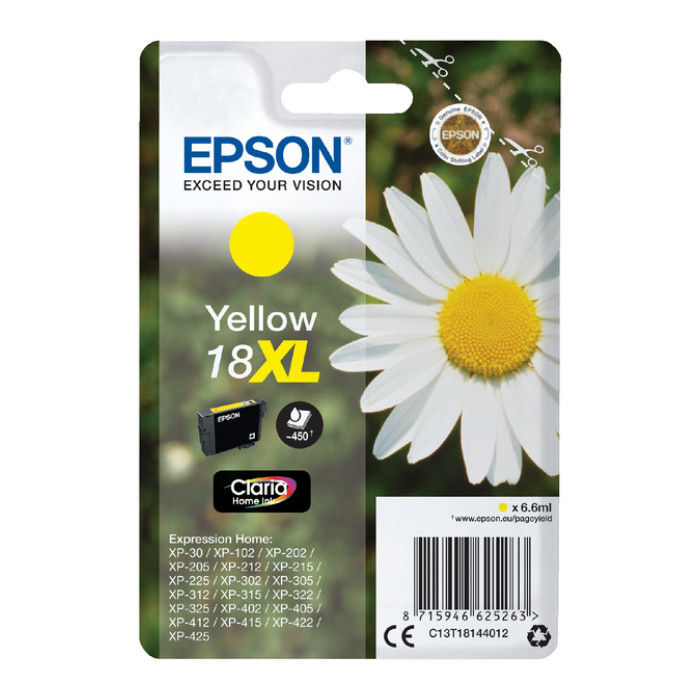 Inktcartridge Epson 18XL T1814 geel