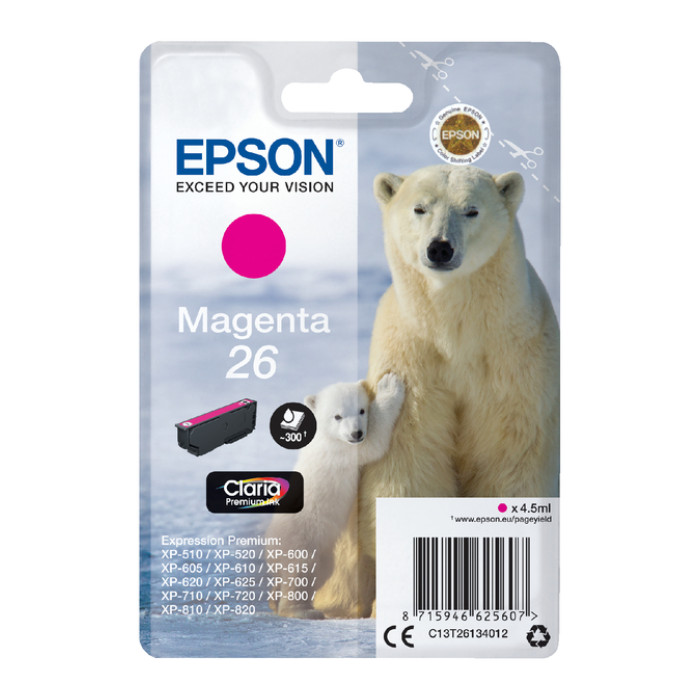 Inktcartridge Epson 26 T2613 rood